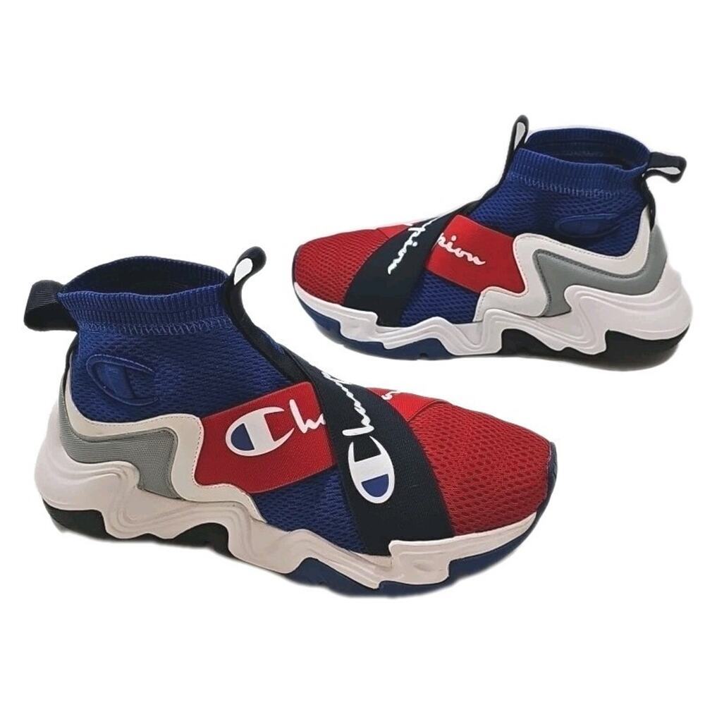 Champion ~Men's Size 8.5M~ Blue & Red High Top Shoes.